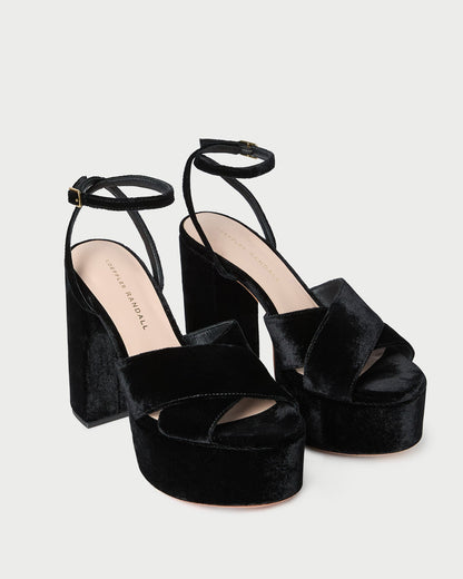 Loretta Black Velvet Platform Sandal - Loeffler Randall Recommended