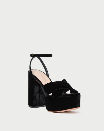 Loretta Black Velvet Platform Sandal - Loeffler Randall Recommended