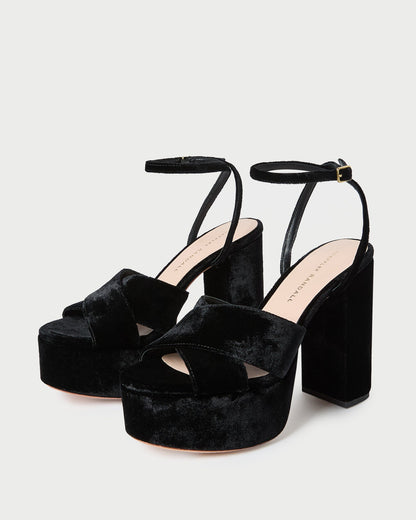 Loretta Black Velvet Platform Sandal - Loeffler Randall Recommended