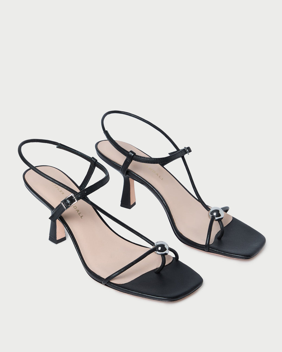 Triana Black Leather Mid-Heel Sandal - Loeffler Randall Best Seller