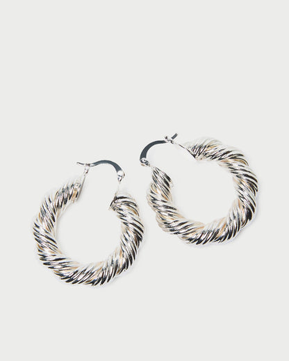 Atticus Silver Twisted Hoop Earrings - Loeffler Randall Great Value