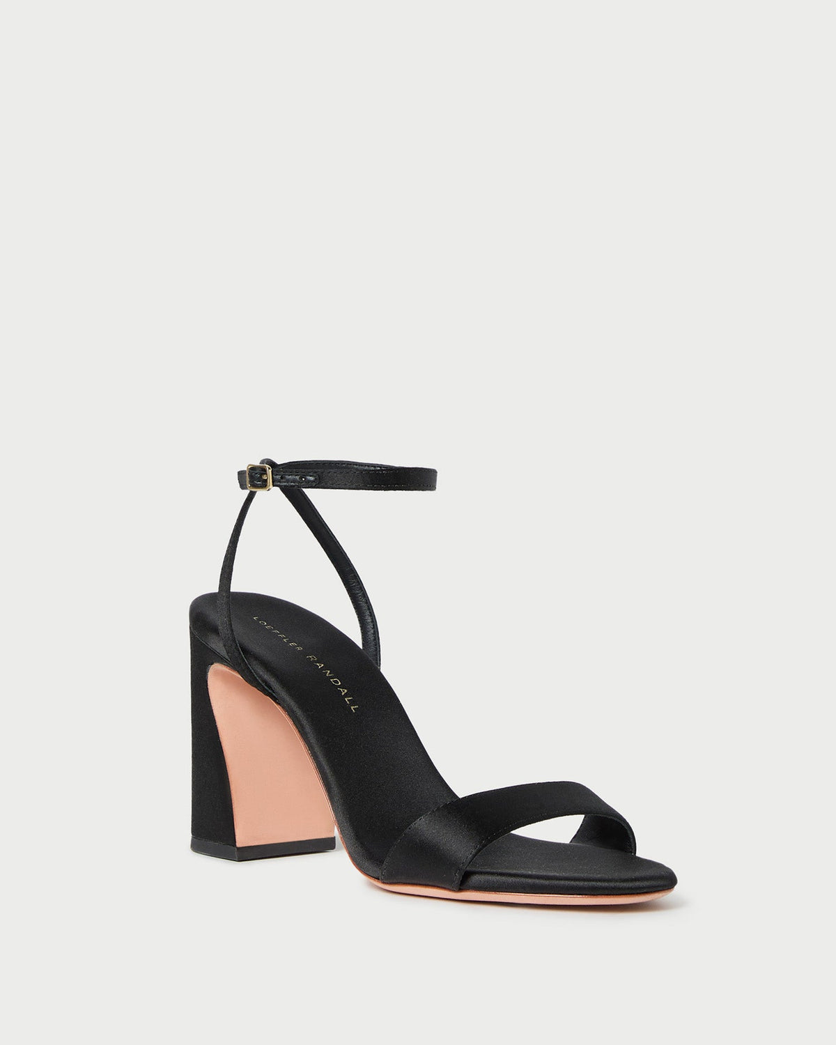 Malia Black Satin Curved-Heel Sandal - Loeffler Randall Essential