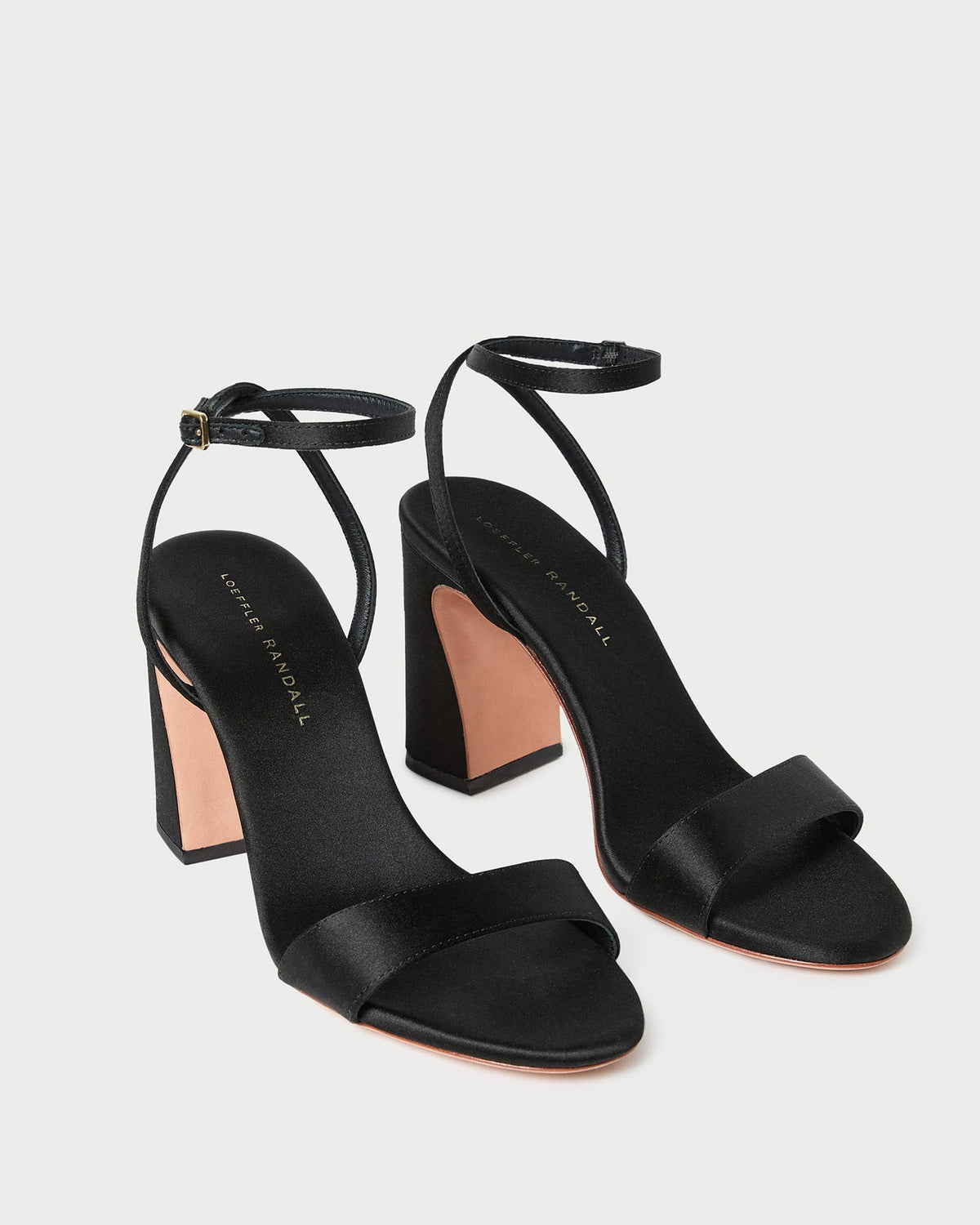Malia Black Satin Curved-Heel Sandal - Loeffler Randall Essential