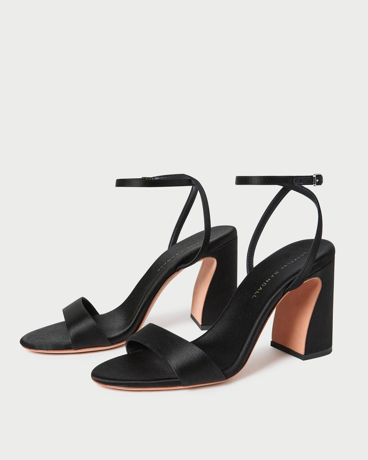 Malia Black Satin Curved-Heel Sandal - Loeffler Randall Essential
