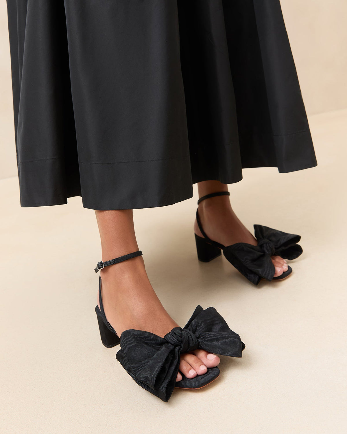 Carmen Black Moiré Bow Sandal - Loeffler Randall Premium
