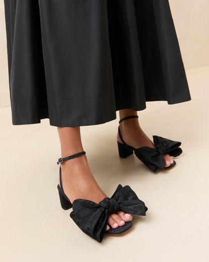 Carmen Black Moiré Bow Sandal - Loeffler Randall Premium
