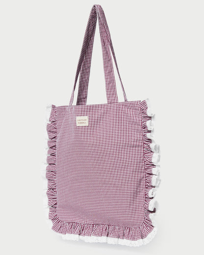 Justine Maroon Ruffle Tote - Loeffler Randall Special Offer