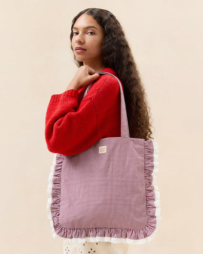 Justine Maroon Ruffle Tote - Loeffler Randall Special Offer