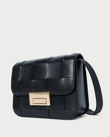 Desi Black Woven Leather Crossbody - Loeffler Randall Everyday