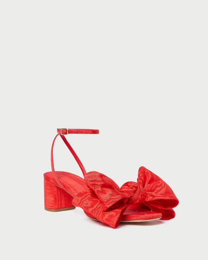 Carmen Red Moiré Bow Sandal - Loeffler Randall Special Offer