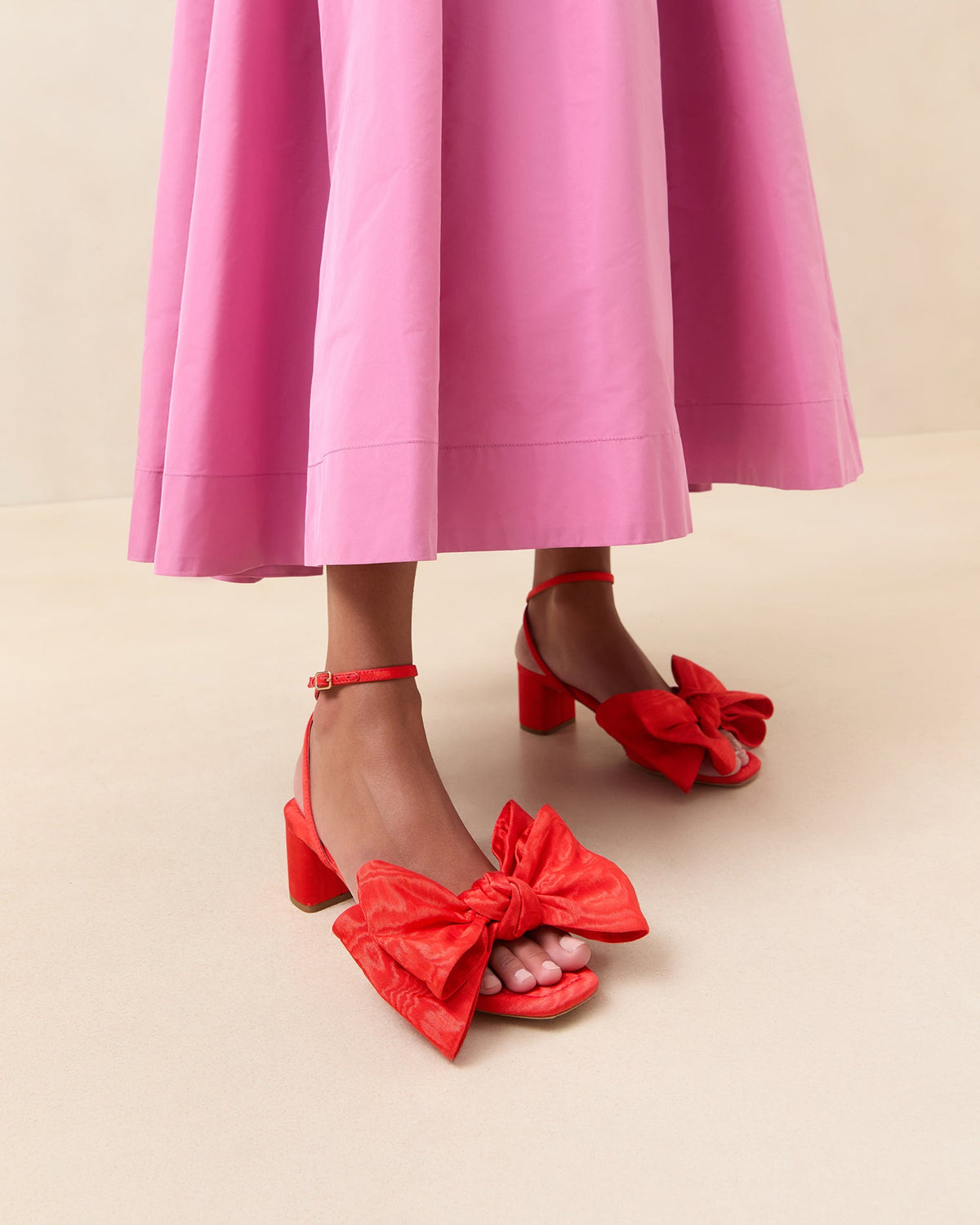 Carmen Red Moiré Bow Sandal - Loeffler Randall Special Offer