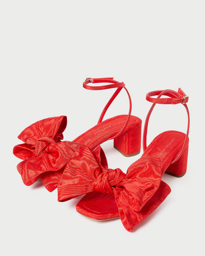 Carmen Red Moiré Bow Sandal - Loeffler Randall Special Offer