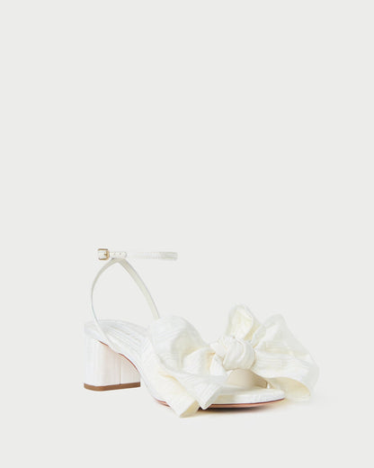 Carmen Cream Moiré Bow Sandal - Loeffler Randall Special Offer