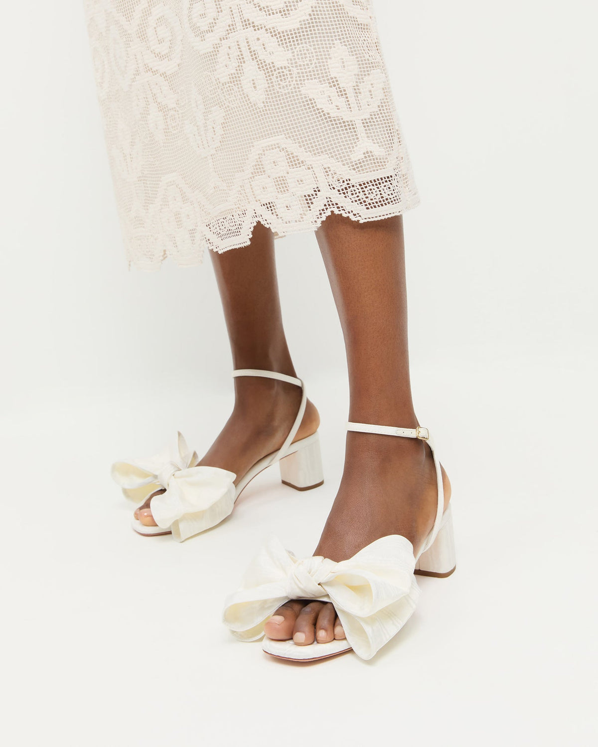 Carmen Cream Moiré Bow Sandal - Loeffler Randall Special Offer