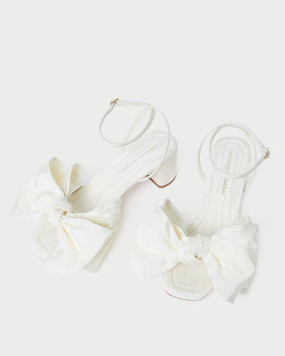 Carmen Cream Moiré Bow Sandal - Loeffler Randall Special Offer