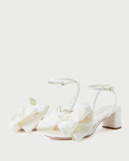 Carmen Cream Moiré Bow Sandal - Loeffler Randall Special Offer