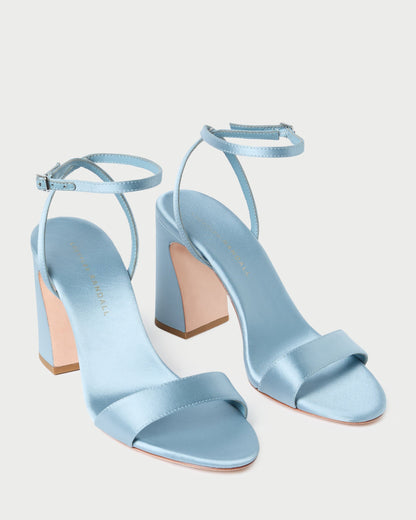 Malia Blue Satin Curved-Heel Sandal - Loeffler Randall Exclusive