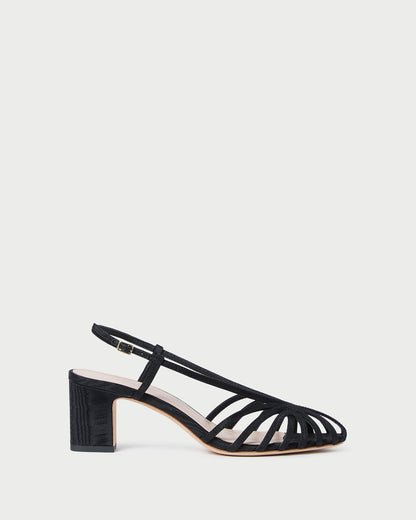 Priscilla Black Moiré Heeled Sandal - Loeffler Randall Customer Favorite