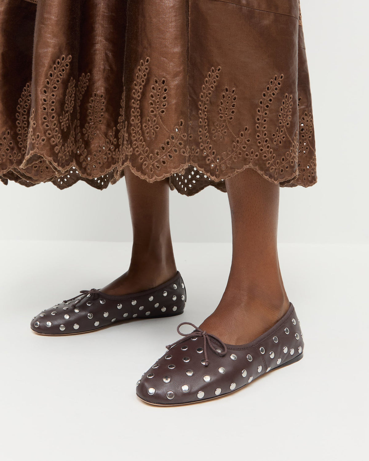 Landon Espresso/Silver Leather Ballet Flat - Loeffler Randall Best Price