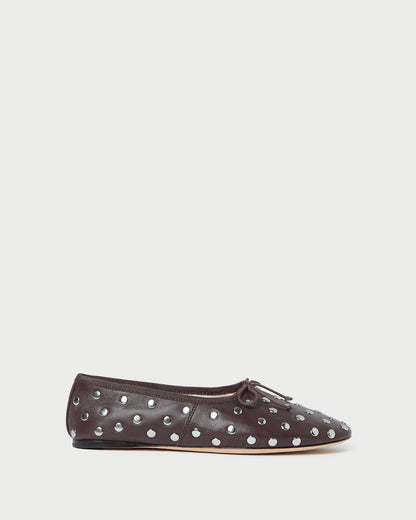Landon Espresso/Silver Leather Ballet Flat - Loeffler Randall Best Price