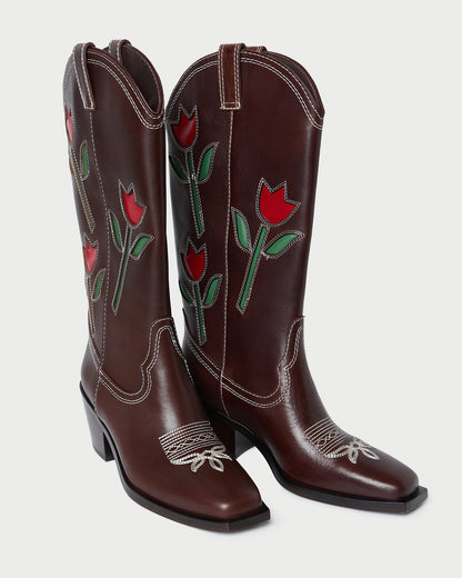 Wilder Espresso Leather Tulip Boot - Loeffler Randall Trusted