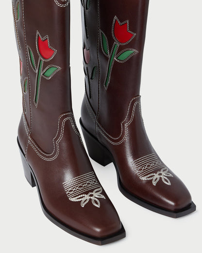Wilder Espresso Leather Tulip Boot - Loeffler Randall Trusted