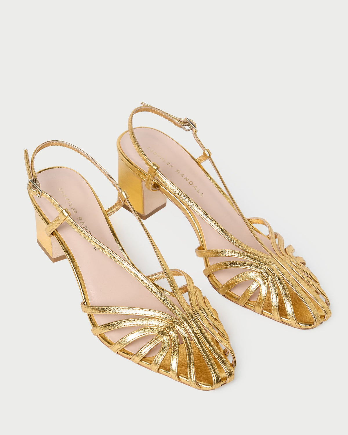 Priscilla Gold Lattice Heeled Sandal - Loeffler Randall Sale