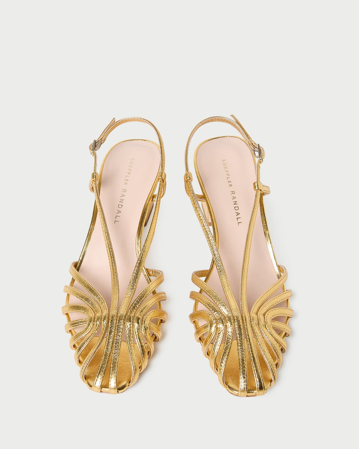 Priscilla Gold Lattice Heeled Sandal - Loeffler Randall Sale