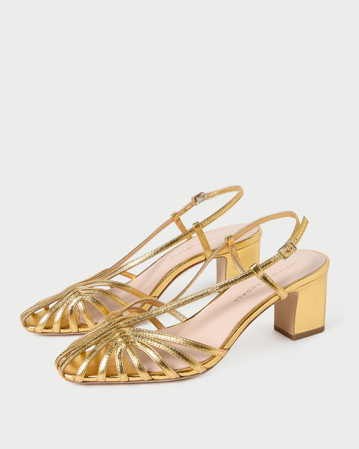 Priscilla Gold Lattice Heeled Sandal - Loeffler Randall Sale