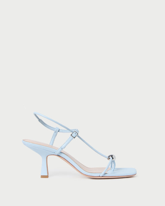 Triana Blue Leather Mid-Heel Sandal - Loeffler Randall Essential