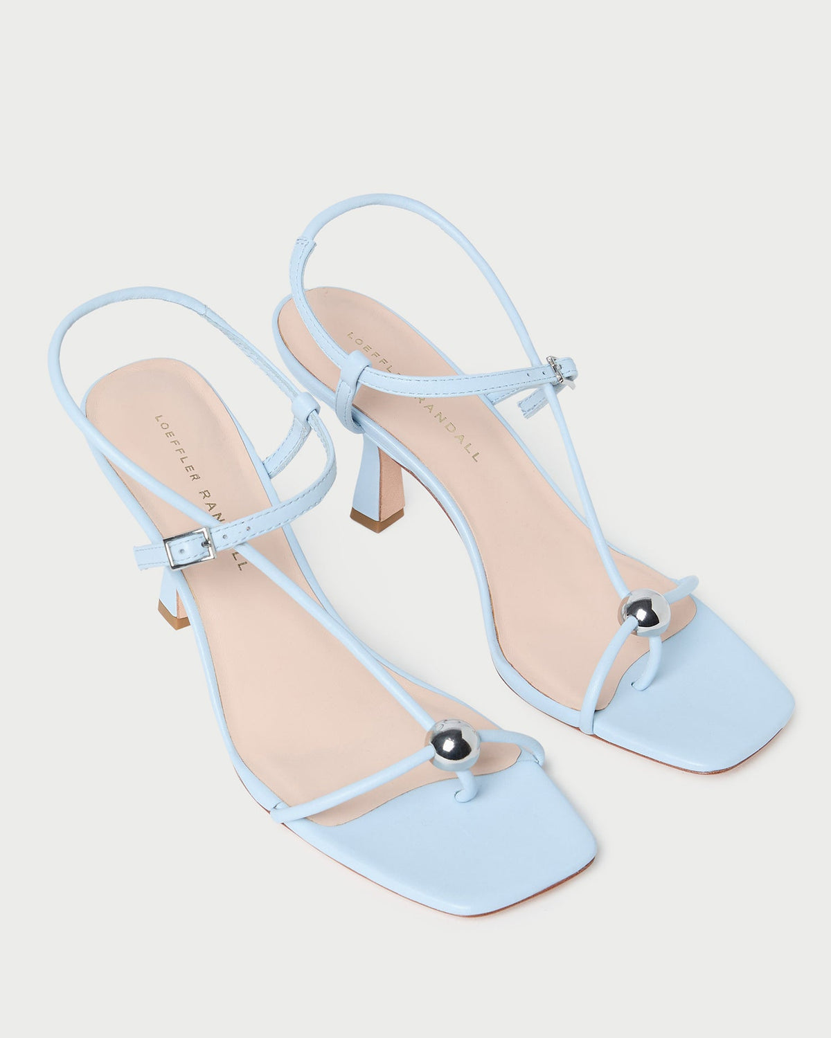 Triana Blue Leather Mid-Heel Sandal - Loeffler Randall Essential