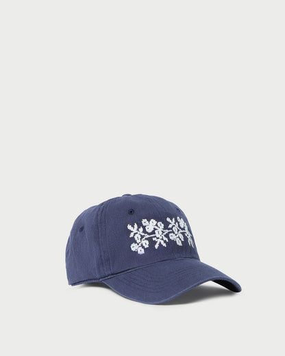 Cairo Navy/Cream Embroidered Cap - Loeffler Randall Recommended