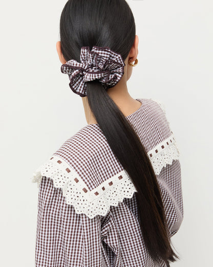 Felice Brown Gingham Layered Scrunchie - Loeffler Randall Special Offer