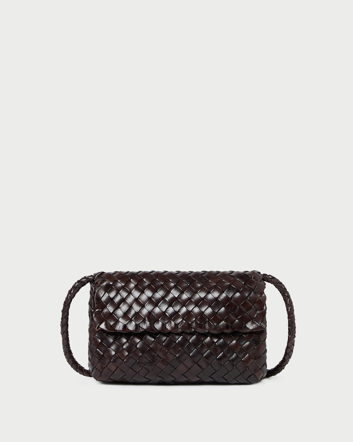 Vinnie Chocolate Woven Leather Crossbody - Loeffler Randall Deals