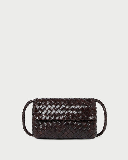 Vinnie Chocolate Woven Leather Crossbody - Loeffler Randall Deals
