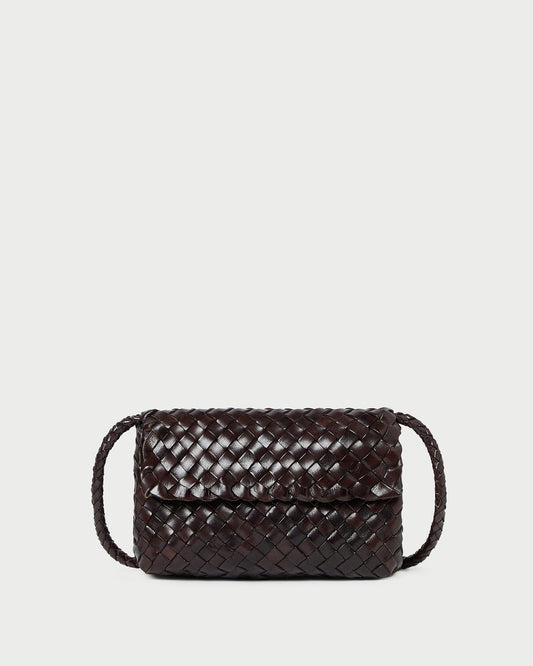 Vinnie Chocolate Woven Leather Crossbody - Loeffler Randall Deals