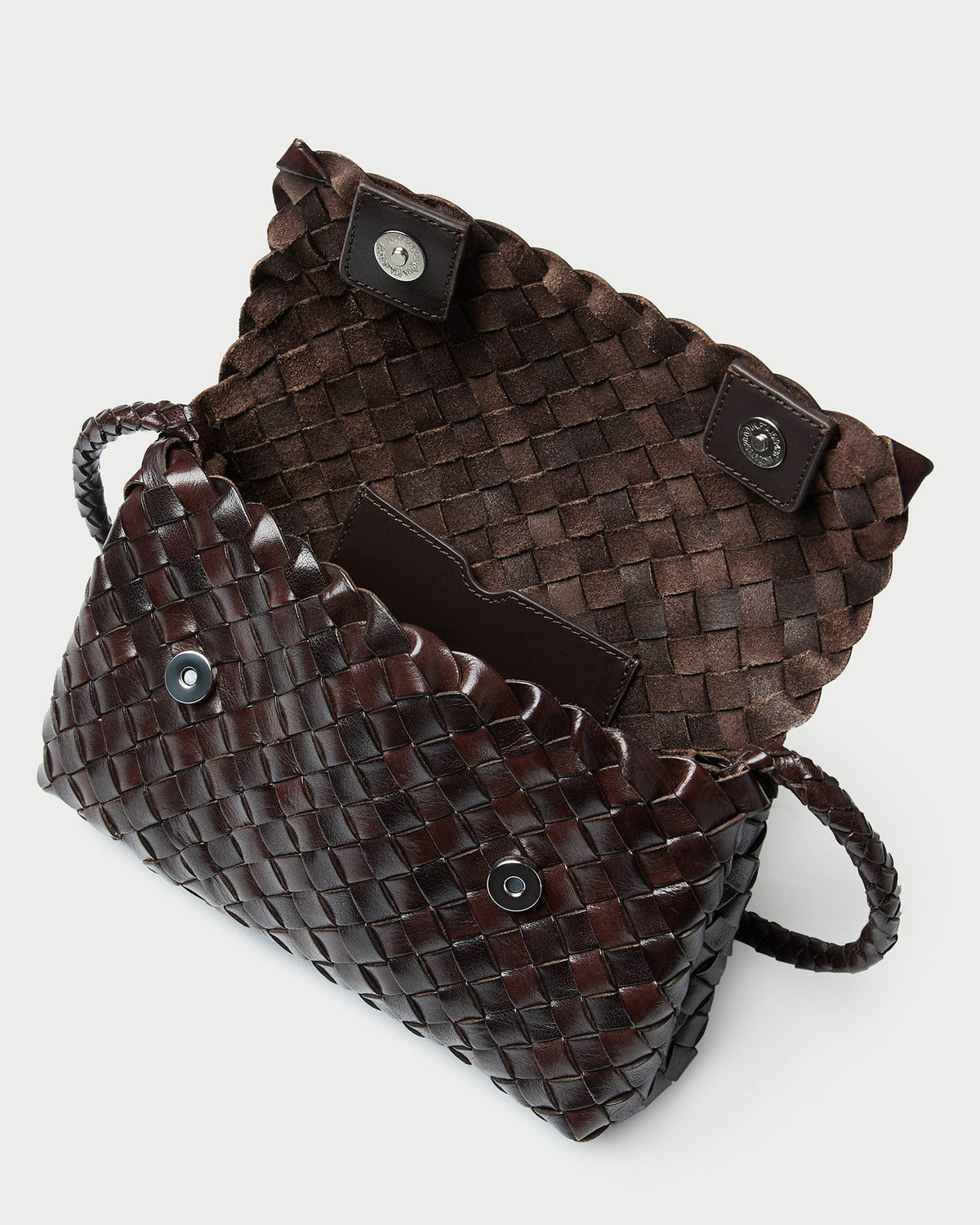 Vinnie Chocolate Woven Leather Crossbody - Loeffler Randall Deals