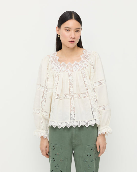Pauline Embroidered Lace Blouse - Loeffler Randall Everyday