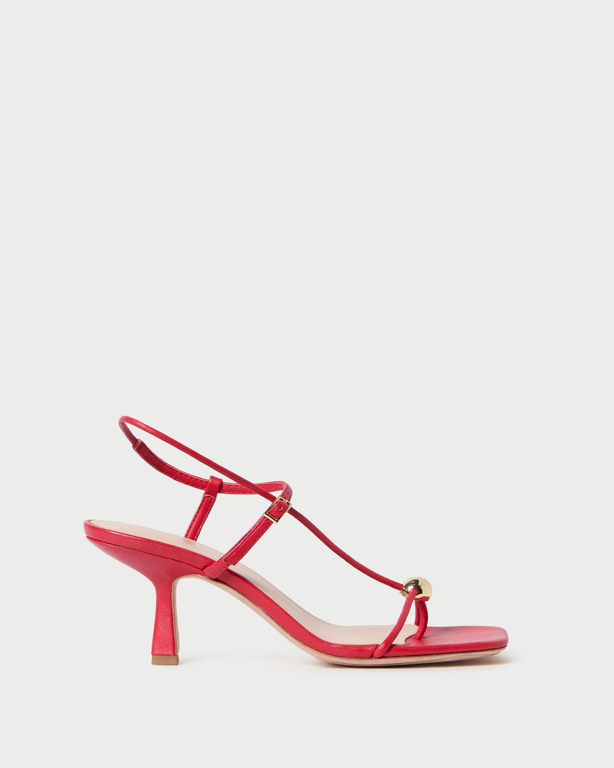 Triana Red Leather Mid-Heel Sandal - Loeffler Randall Customer Favorite