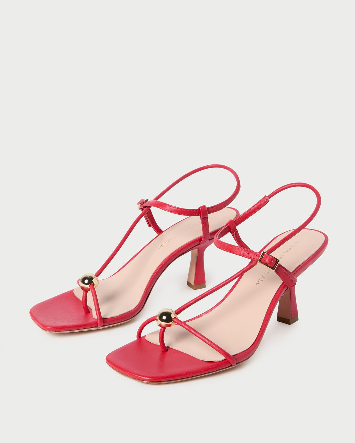 Triana Red Leather Mid-Heel Sandal - Loeffler Randall Customer Favorite