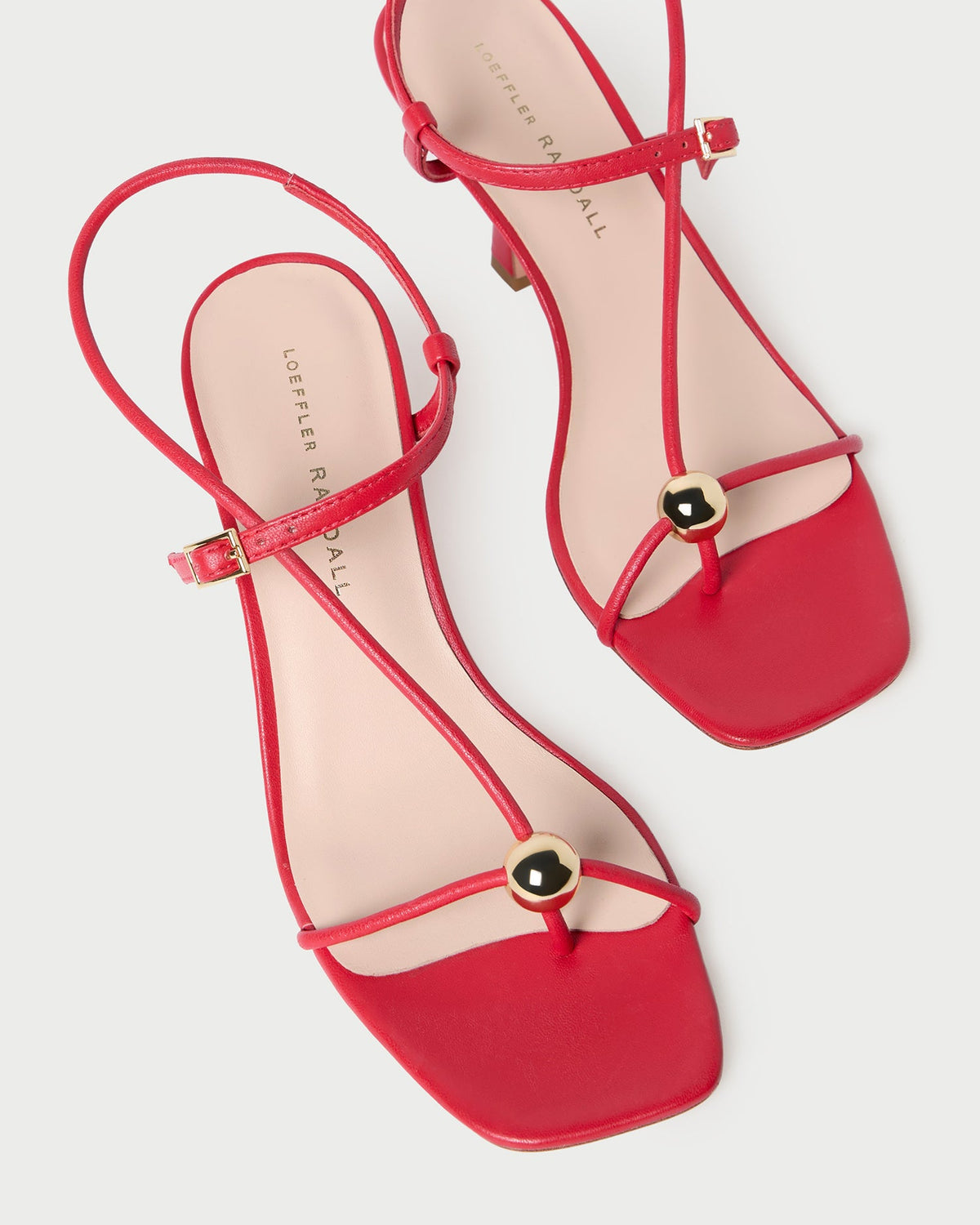 Triana Red Leather Mid-Heel Sandal - Loeffler Randall Customer Favorite