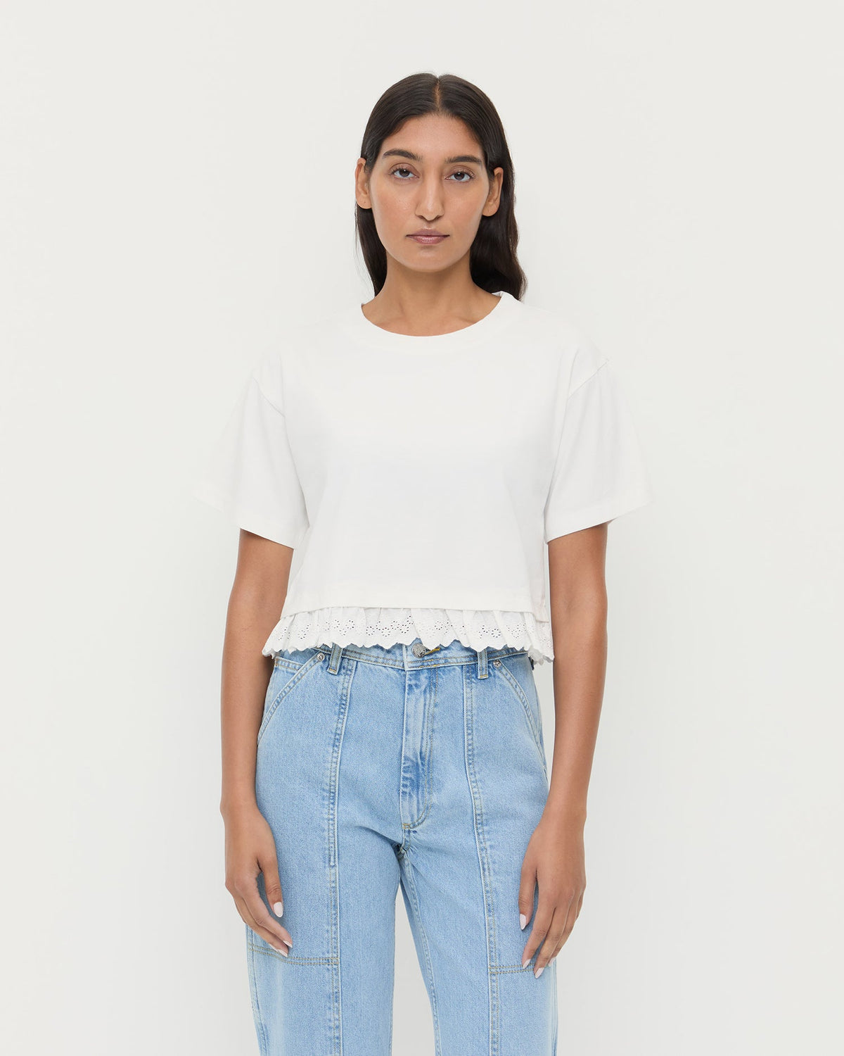 Junie Lace Trim Tee - Loeffler Randall Recommended