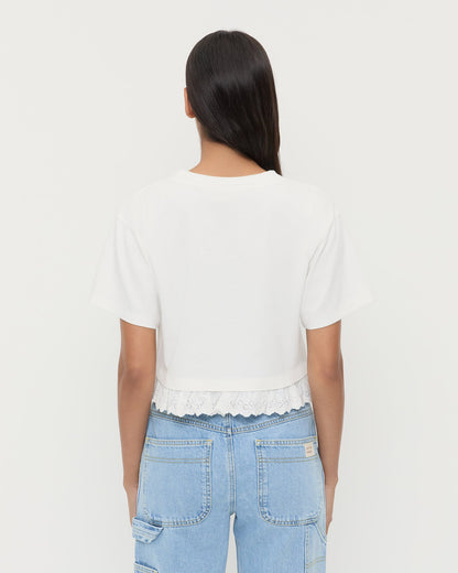 Junie Lace Trim Tee - Loeffler Randall Recommended