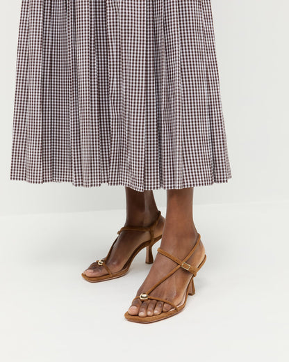 Triana Cacao Suede Mid-Heel Sandal - Loeffler Randall Great Value
