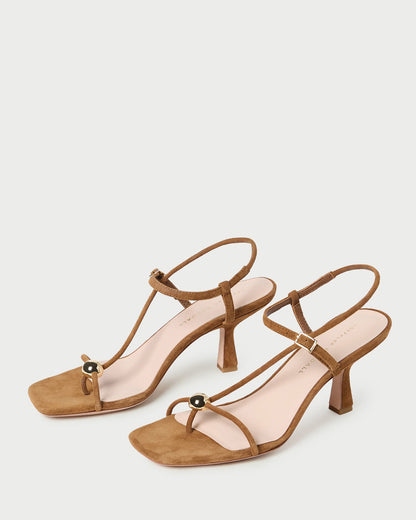 Triana Cacao Suede Mid-Heel Sandal - Loeffler Randall Great Value