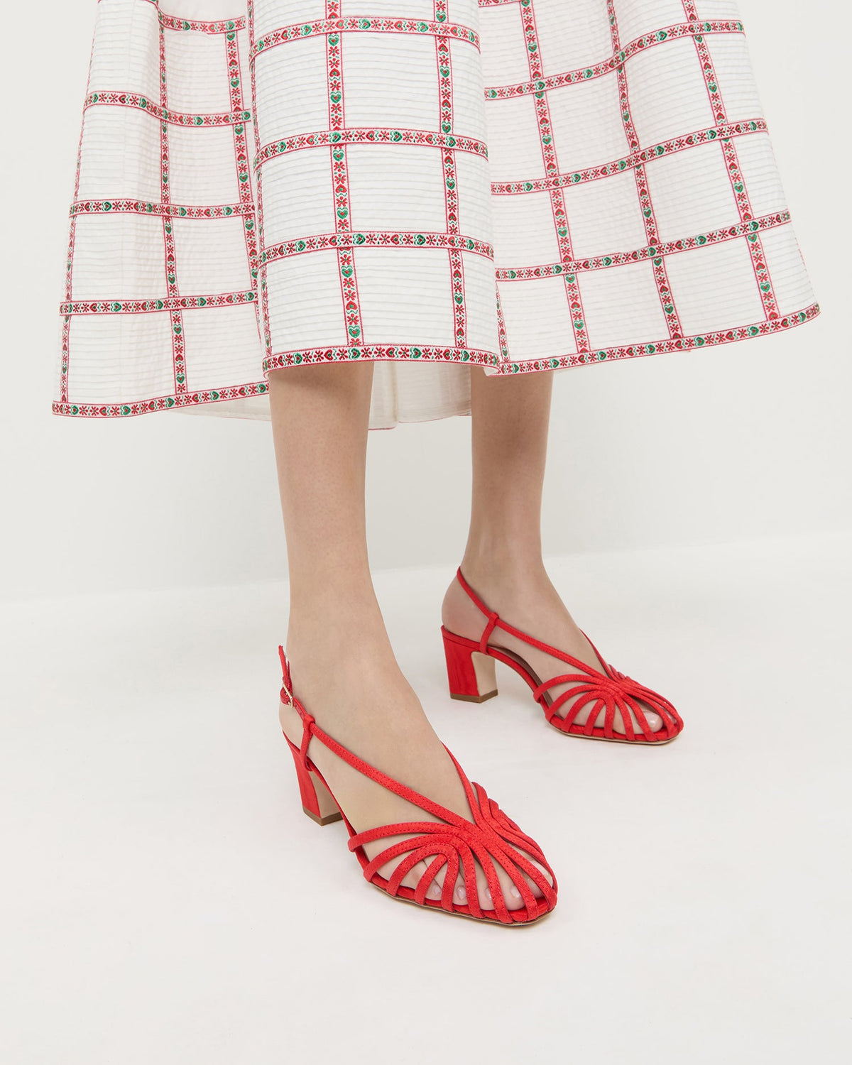 Priscilla Red Moiré Heeled Sandal - Loeffler Randall Recommended