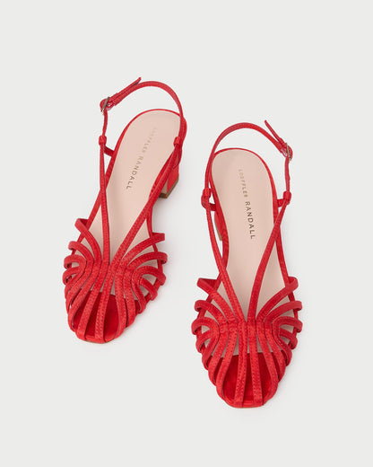 Priscilla Red Moiré Heeled Sandal - Loeffler Randall Recommended