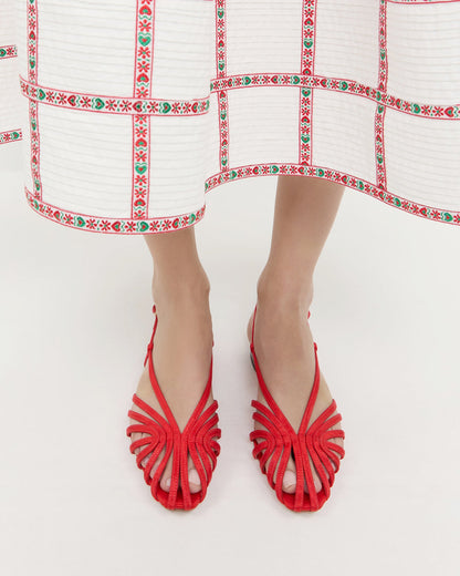 Devon Red Moiré Slingback Sandal - Loeffler Randall Latest