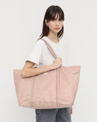 Dina Brown Gingham Travel Tote - Loeffler Randall Essential