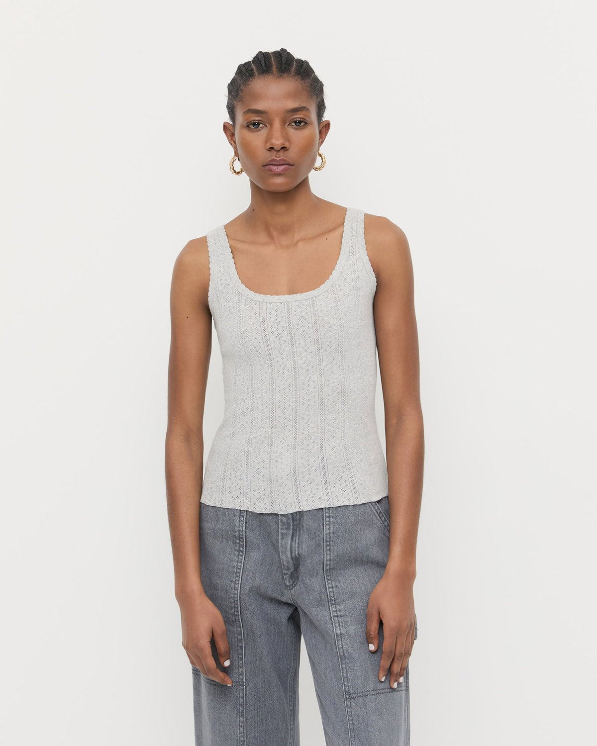 Rylee Pointelle Tank Top - Loeffler Randall Discount